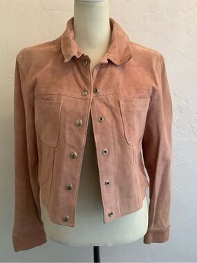 GAP Dusty Rose Suede Leather Jacket